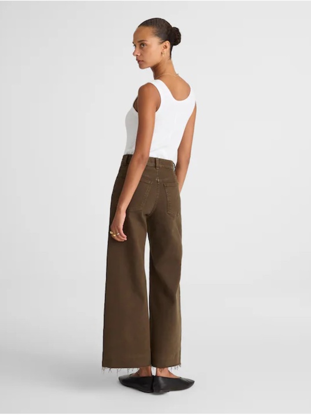 Madewell Flared Wide-Leg Crop Jeans Dark Mocha Size 23 NWOT - Picture 4 of 9